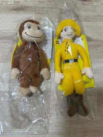 호기심 많은 조지 노란 모자 아저씨 마스코트 키링 세트