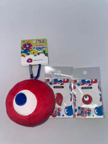 코먀쿠 3세트 공 체인 카라비너 핀 배지 만박