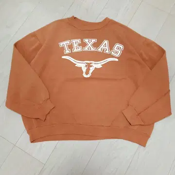 70s 러셀 애슬레틱 금색 택 오렌지 TEXAS 칼리지 프린트