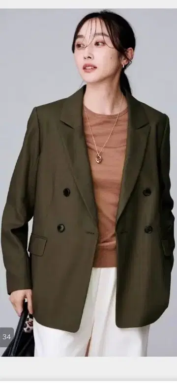 UNTITLED 더블 브레스트 자켓 올리브