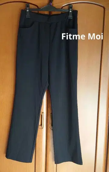 Fitme Moi 스트레이트 팬츠 블랙 LL