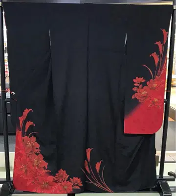 새상품급 순수 실크 후리소데 재단 완료 리메이크 am-003