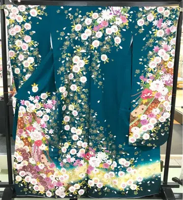 중고 순수 실크 후리소데 기성복 리메이크 bl-016