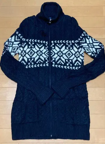 랄프 로렌 울 가디건 카우친 손뜨개질 블랙