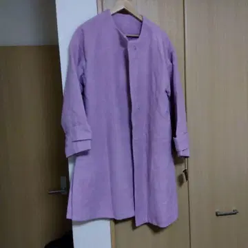 연보라 핑크 플리스풍 롱 코트 M 사이즈