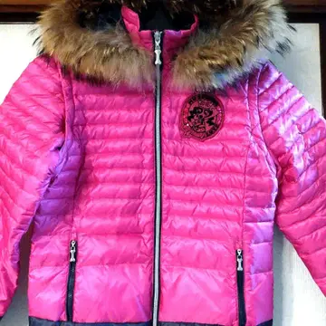 MU 스포츠 핑크 네이비 다운 자켓