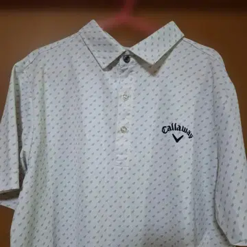 Callaway 피케 셔츠 화이트 L 사이즈 작은 무늬