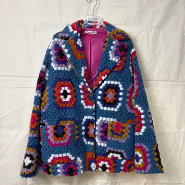 [ please ] 크로셰 니트 코트 made in italy