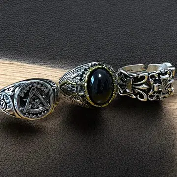 남성용 실버 반지 스트릿 아메카지 US 멕시칸 남자다운 T