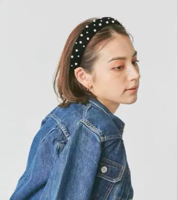 샤포도 오 벨로아 머리띠 펄 장식