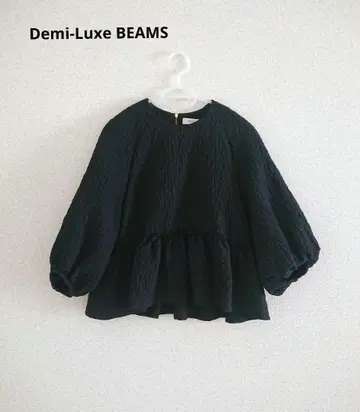 Demi-Luxe BEAMS 자카드 페플럼 블라우스
