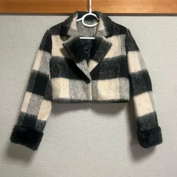 shein 체크 숏 자켓