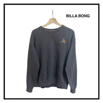 빌라봉 맨투맨 로고 원 포인트 자수 그레이 긴팔 면 둥근넥 M