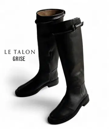 미사용급 루타롱리즈 일본제 천연 가죽 벨트 포함 롱 부츠 블랙 L