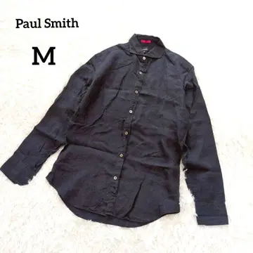 새상품급 폴스미스 긴팔 셔츠 M 네이비 얇은 소재 린넨 100% 062