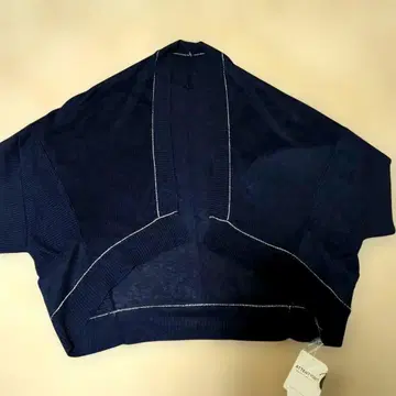 UNITEDARROWS 네이비 돌먼 변형 린넨 니트 가디건