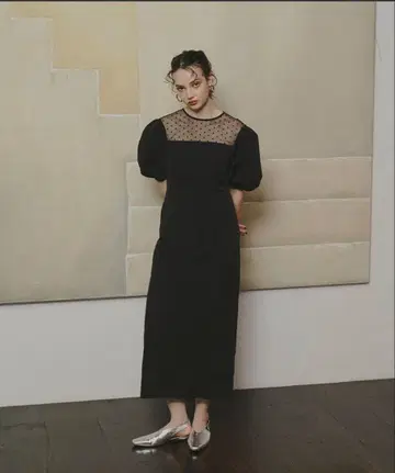 포멀 블랙 반팔 원피스