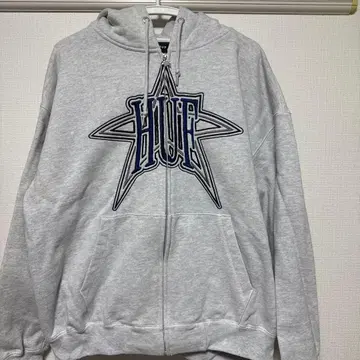 HUF 그레이 풀 집업 후드티