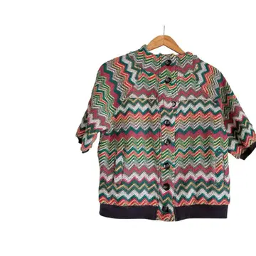 [해외 구제 의류] 멀티 컬러 지그재그 니트 가디건 캐주얼