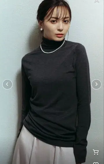 아뉴앙스 anuans 원사이드 드레이프 니트 풀오버 블랙