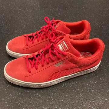 PUMA 레드 스웨이드 스니커즈