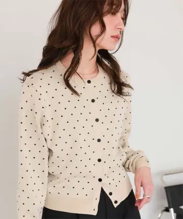 titivate 가디건 도트 자카드 니트 가디건
