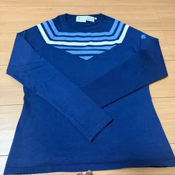 데상트 골프 니트 네이비