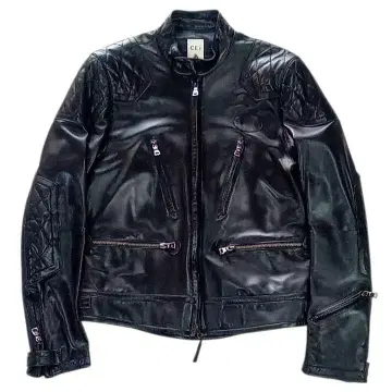 새상품급 BEAMS CEI 페이턴트 램 가죽 라이더스 M 블랙 빔즈