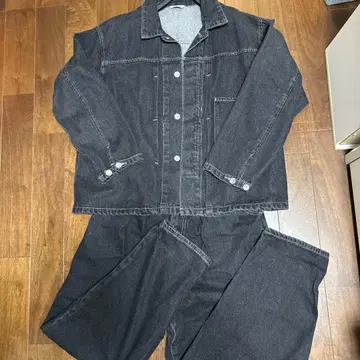 [ 새상품급 ] 데님 셋업 블랙 데님