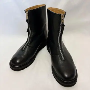 [ 구하기 어려움 ] 카미난도 프론트 지퍼 블랙 블랙 가죽 부츠