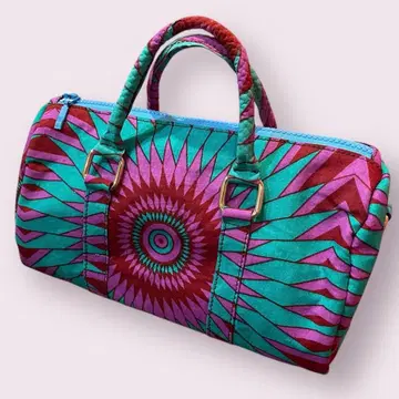 아프리칸 패브릭 미니 보스턴 백 핸드메이드