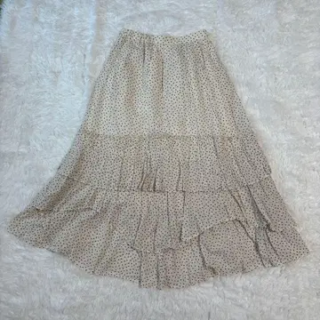 Arpege story 플레어 스커트 F 도트 무늬 면 코튼 귀여운