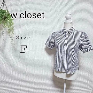w closet 스트라이프 반팔 셔츠 F 사이즈