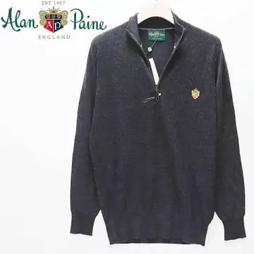 [아란페인] 미사용 메리노울 하프 지퍼 니트 스웨터 38(M)