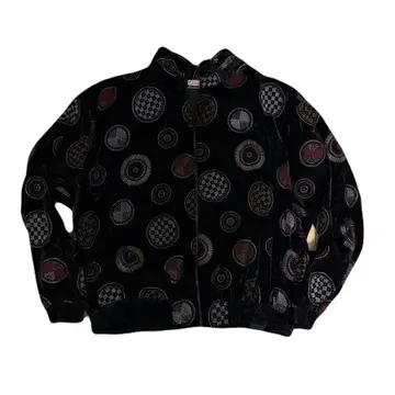 앤티크 빈티지 70s USA 광택 벨로아 기하학 패턴 블루종