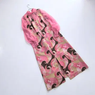 잉글랜드제 MISS JEANNIE 웨이브 패턴 자카드 롱 드레스