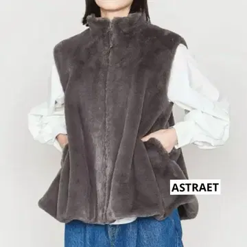 [ 새상품급 ] ASTRAET 아스트라트 인조 모피 베스트 다크 그레이