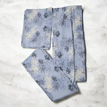 새상품급 파란색 계열 아라베스크 패턴 워셔블 코몬 이중 기모노