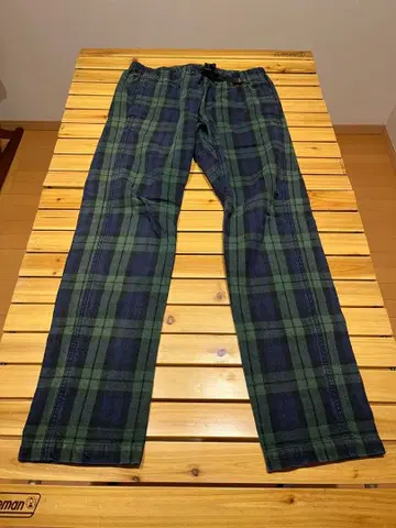 Rokx 그린 네이비 체크 팬츠