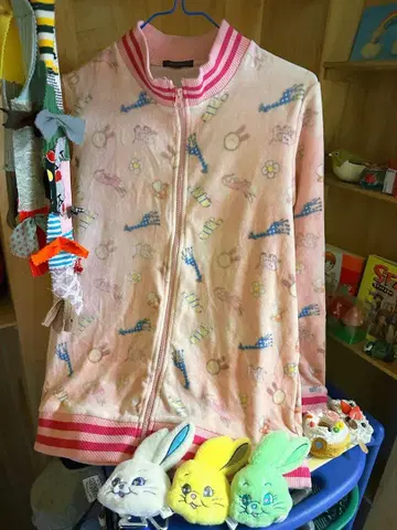 빈티지 애니멀 무늬 자켓 핑크