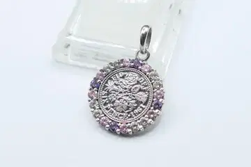 새상품급 아쿠아 실버 6펜스 코인 목걸이 탑 펜던트