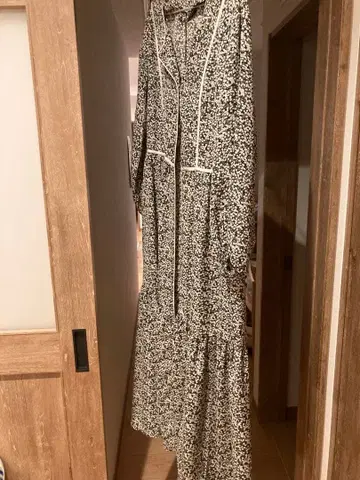 꽃무늬 롱 원피스 허리 리본 포함