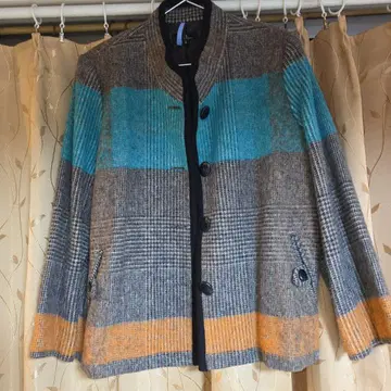 울 혼방 체크 무늬 자켓 [ L ]