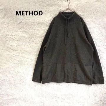 메소드 METHOD 플리스 풀오버 그레이 심플 드로 코드