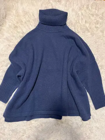 23구 터틀넥 니트 스웨터 캐시미어 혼방 벌키 판초 니트