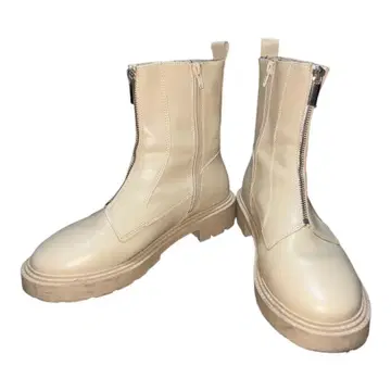 ZARA 프론트 지퍼 디자인 사이드 지퍼 부츠 38 통굽 여성용