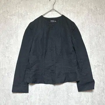 ASPESI 노카라 셔츠 자켓 히요쿠 버튼 체크 무늬 다크 네이비 2