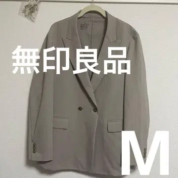 무인양품 베이지 더블 버튼 테일러드 자켓