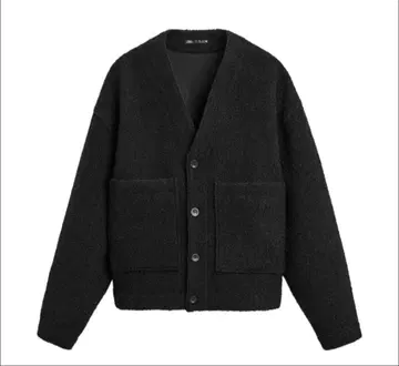 ZARA 울 블렌드 오버 셔츠 블랙