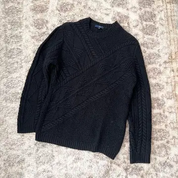 새상품급 g-stage 기하학 편직 케이블 니트 스웨터 블랙